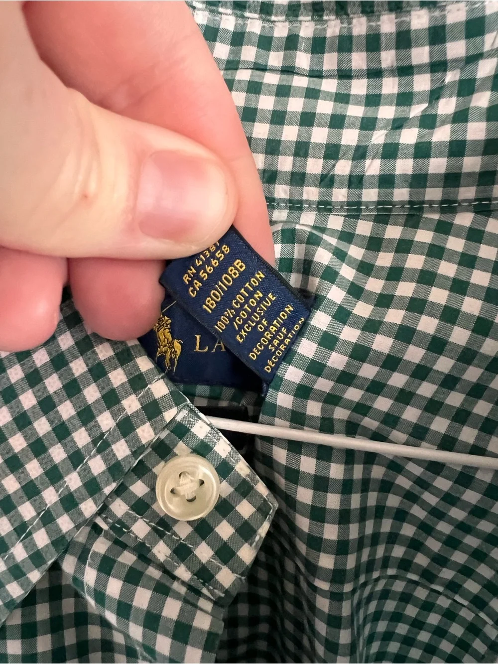 Polo Ralph Lauren 100% Cotton Stretch Button Down Green size 2XB